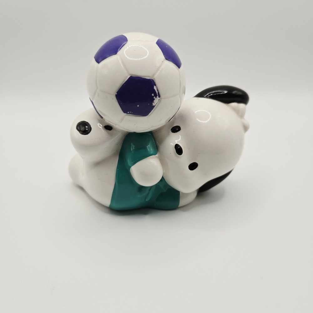Sanrio Pochacco Playing with Ball VTG‎ Pottery Piggy Bank 11cm / 4.33 Inch Long